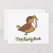 Der frühe Vogel fängt den Wurm Postkarte (Vorne/Hinten)
