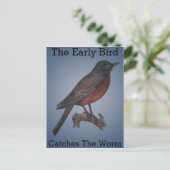 Der frühe Vogel fängt den Wurm Postkarte (Stehend Vorderseite)