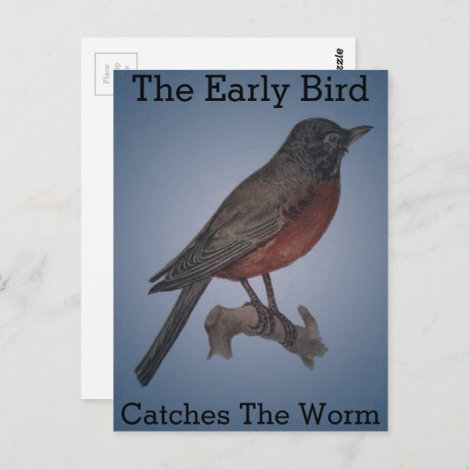 Der frühe Vogel fängt den Wurm Postkarte (Vorne/Hinten)