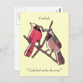 " Der frühe Vogel fängt den Wurm."Postkarte Postkarte (Vorne/Hinten)
