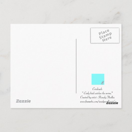 " Der frühe Vogel fängt den Wurm."Postkarte Postkarte (Rückseite)