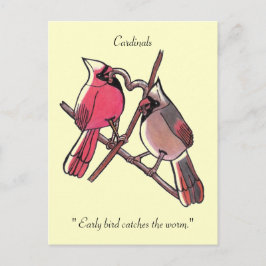 " Der frühe Vogel fängt den Wurm."Postkarte Postkarte
