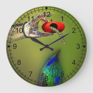 Der frühe Vogel Große Wanduhr