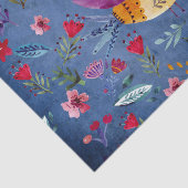 Der frühe Vogel im Blumengarten Seidenpapier (Ausschnitt)