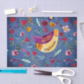 Der frühe Vogel im Blumengarten Seidenpapier (Handwerk)