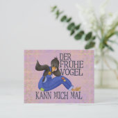 Der Frühe Vogel Postkarte (Stehend Vorderseite)