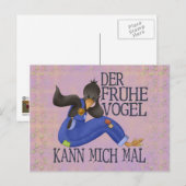 Der Frühe Vogel Postkarte (Vorne/Hinten)