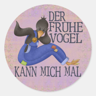 Der Frühe Vogel Runder Aufkleber