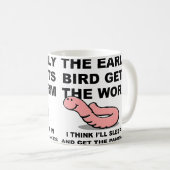 Der frühe Vogel schläft im sonnigen Mumm. Kaffeetasse (VorderseiteRechts)