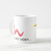 Der frühe Wurm bekommt den Vogel Kaffeetasse (Vorderseite Links)