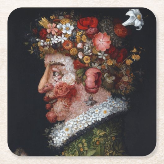 Der Frühling, Arcimboldo Rechteckiger Pappuntersetzer (Vorderseite)