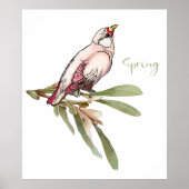 Der Frühling blüht Vögel. Schneeverfahren. Poster (Vorne)
