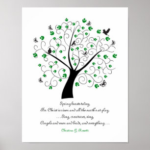 Der Frühling bricht heute, für Christus... Gedic Poster