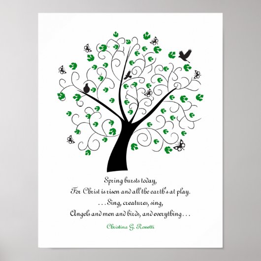 Der Frühling bricht heute, für Christus... Gedicht Poster (Vorne)