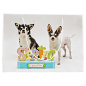 Der Frühling Chihuahuas Große Geschenktüte (Rückseite)