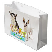 Der Frühling Chihuahuas Große Geschenktüte (Rückseite Schrägansicht)