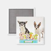 Der Frühling Chihuahuas Magnet (Vorderseite/Rückseite)