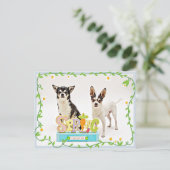 Der Frühling Chihuahuas Postkarte (Stehend Vorderseite)