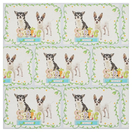 Der Frühling Chihuahuas Stoff (Muster)