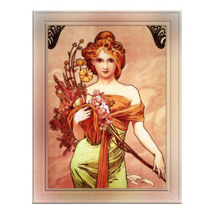 Der Frühling der Golden Beauty von Alphonse Mucha Fotodruck
