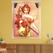 Der Frühling der Golden Beauty von Alphonse Mucha Leinwanddruck (Insitu (Wohnzimmer))