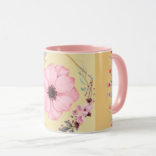 Der Frühling der Natur, Sakura, florale Kunst Tasse (VorderseiteRechts)