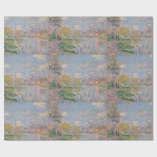 Der Frühling der Seine durch Monet Impressionist Geschenkpapier (Flach)