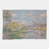 Der Frühling der Seine durch Monet Impressionist Geschirrtuch (Horizontal)