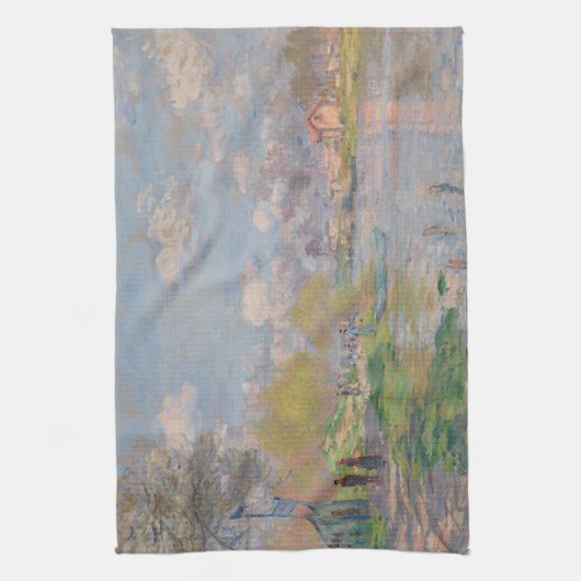 Der Frühling der Seine durch Monet Impressionist Geschirrtuch (Vertikal)