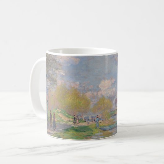 Der Frühling der Seine durch Monet Impressionist Kaffeetasse (Vorderseite Links)
