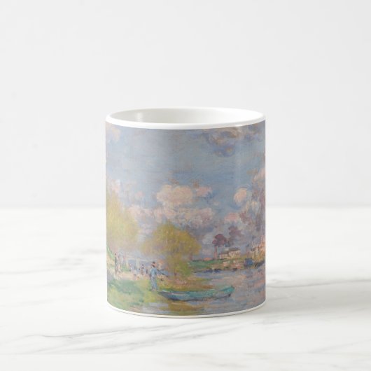 Der Frühling der Seine durch Monet Impressionist Kaffeetasse (Mittel)