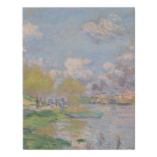 Der Frühling der Seine durch Monet Impressionist Künstlicher Leinwanddruck