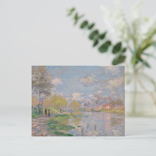 Der Frühling der Seine durch Monet Impressionist Postkarte (Stehend Vorderseite)