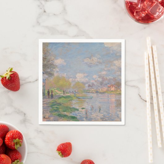 Der Frühling der Seine durch Monet Impressionist Serviette (Beispiel)