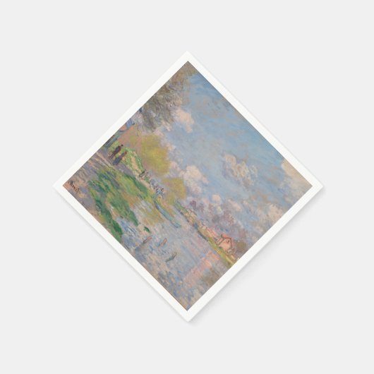 Der Frühling der Seine durch Monet Impressionist Serviette (Ecke)