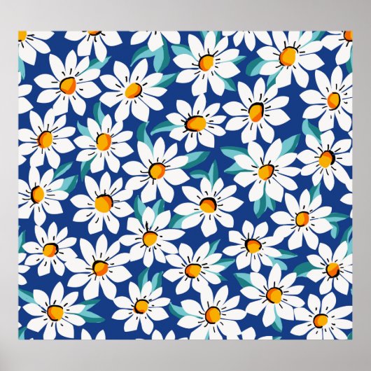 Der Frühling donnert: trendige Blumenmuster. Poster (Vorne)