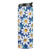Der Frühling donnert: trendige Blumenmuster. Thermosbecher (Nach links gedreht)