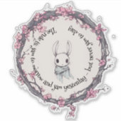 Der Frühling eines Hasen im Kirschbronzern-Grove Aufkleber (Vorderseite)