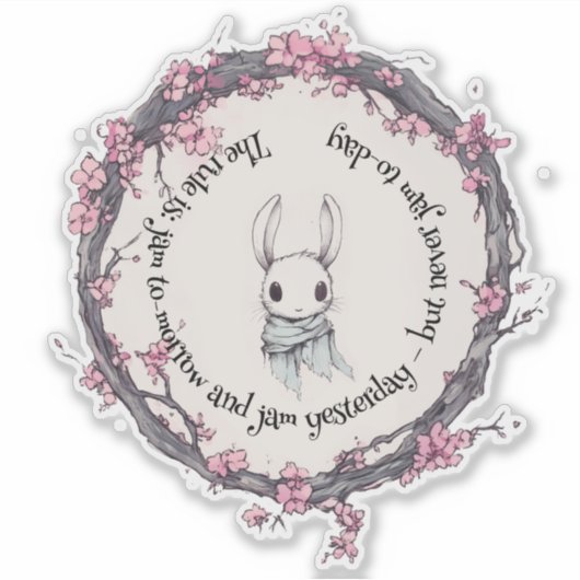 Der Frühling eines Hasen im Kirschbronzern-Grove Aufkleber (Vorderseite)