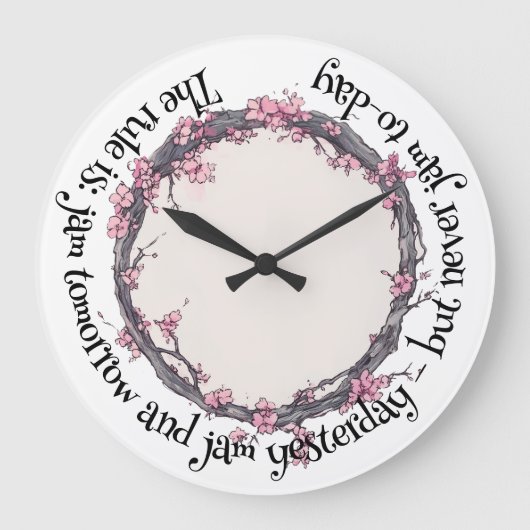 Der Frühling eines Hasen im Kirschbronzern-Grove Große Wanduhr (Vorderseite)