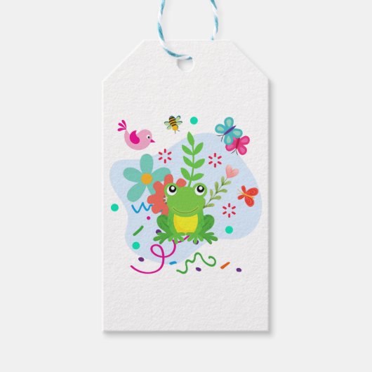 Der Frühling im Garten Geschenkanhänger (Vorderseite)