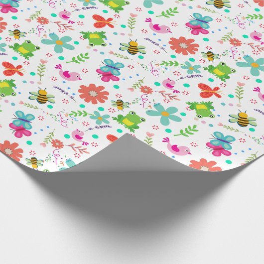 Der Frühling im Garten Geschenkpapier (Ecke)