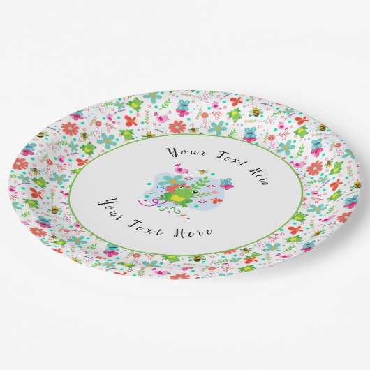 Der Frühling im Garten Pappteller (Schrägansicht)