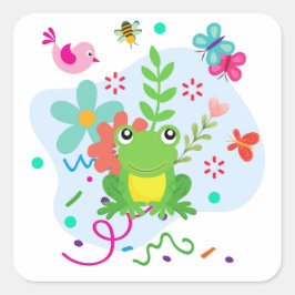 Der Frühling im Garten Quadratischer Aufkleber