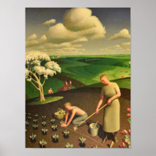 Der Frühling im Land durch Grant Wood Poster