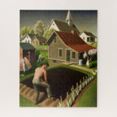 Der Frühling in der Stadt von Grant Wood Puzzle (Vertikal)