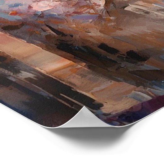 Der Frühling in Paris Die Ölmalerei des Eiffelturm Poster (Ecke)