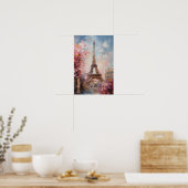 Der Frühling in Paris Die Ölmalerei des Eiffelturm Poster (Küche)