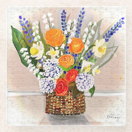 Der Frühling ins Neue Glasuntersetzer (Vorderseite)