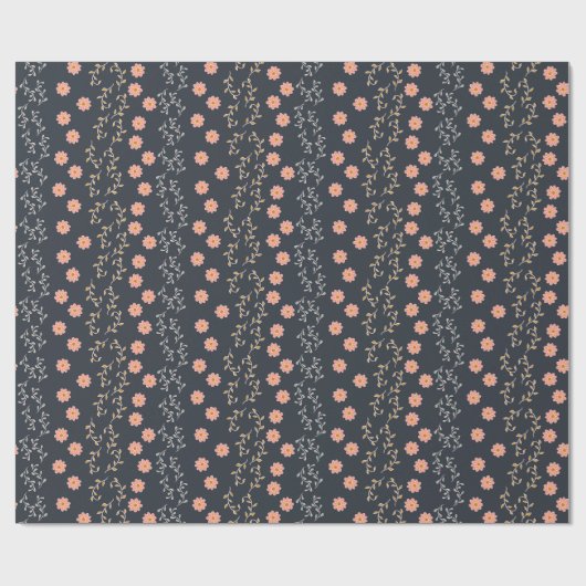 Der Frühling ist da! In dunkelblauem Wrapping Pape Geschenkpapier (Flach)